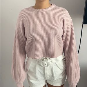 Cozy pastel pink sweater